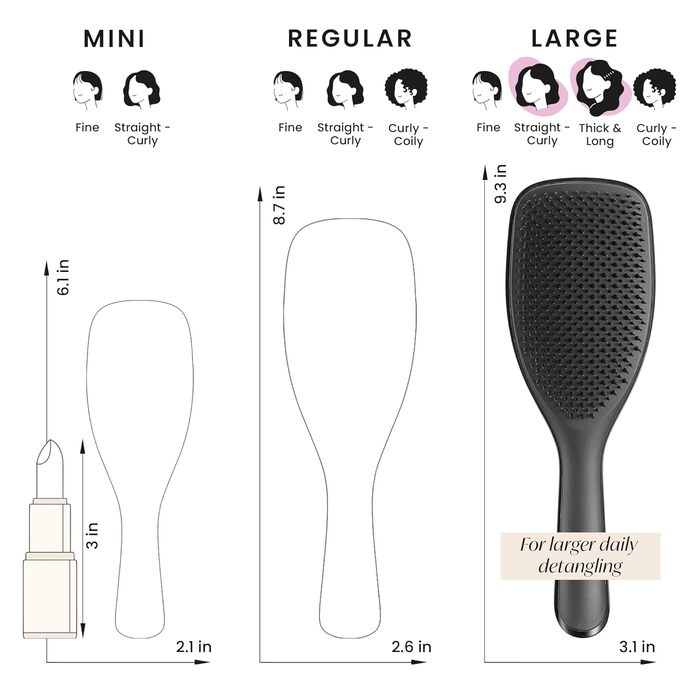 Тізер Tangle Teezer Ultimate Detangler Black Gloss - щітка для волосся, чорна, велика
