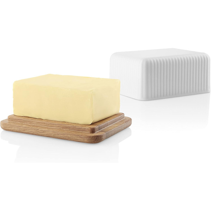 Eva-Trio | Butter Dish with Lid Nova | Keep your butter elegantly and hygienically in a porcelain jar with a wooden lid | Legio Tableware