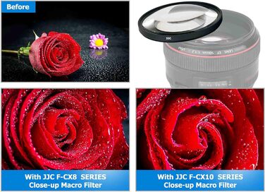 Фільтр JJC 58mm для макрозйомки (набір 4 шт. +2, +4, +8, +10) для Canon, Nikon, Sony, Olympus, Fuji DSLR камер