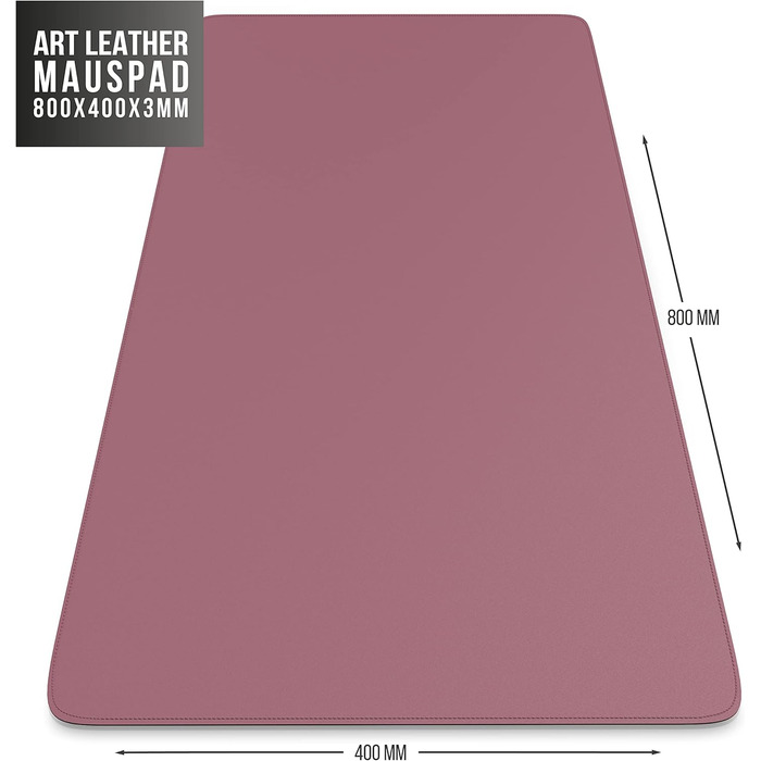 CSL Килимок для миші XXL на стіл з екошкіри та корка 800x400 мм - Чорний (C: Рожевий) - Для офісу та дому