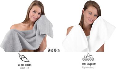 Набір рушників Betz 10 штук Premium 100% бавовна: 2 великі, 4 середні, 2 гостьові, 2 рукавички. Кольори: антрацит & сріблястий сірий