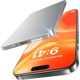 Power Bank Magsafe Mini 5000mAh 22,5W з USB-C, бездротова зарядка, для iPhone 16/15/14/13/12 (Матовий сірий)