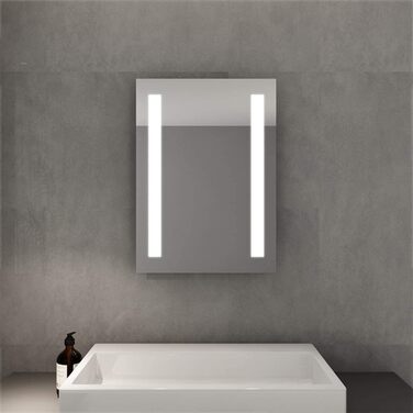 Елегантне дзеркало для ванної кімнати з LED-підсвічуванням 40x60 см, холодне біле світло, енергозберігаюче, настінне