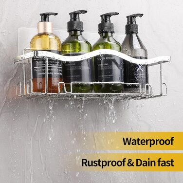 ALOCEO Shower Shelf - 3 Piece, Rustproof Shower Organizer, Shampoo Holder for Shower, Silver