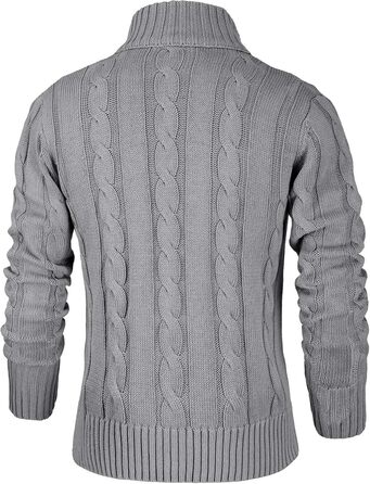 Чоловічий в'язаний кардиган NITAGUT: стильний та теплий на зиму. Довгі рукави, в'язаний пуловер, XXL, сірий колір