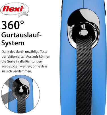 Flexi Classic L рулетка для собак до 50 кг, блакитна, 5 м (для собак до 25 кг)