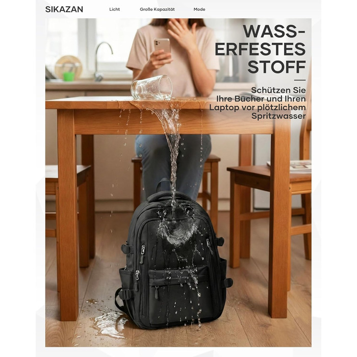 Шкільний рюкзак для підлітків чорного кольору, 44*31*15 см