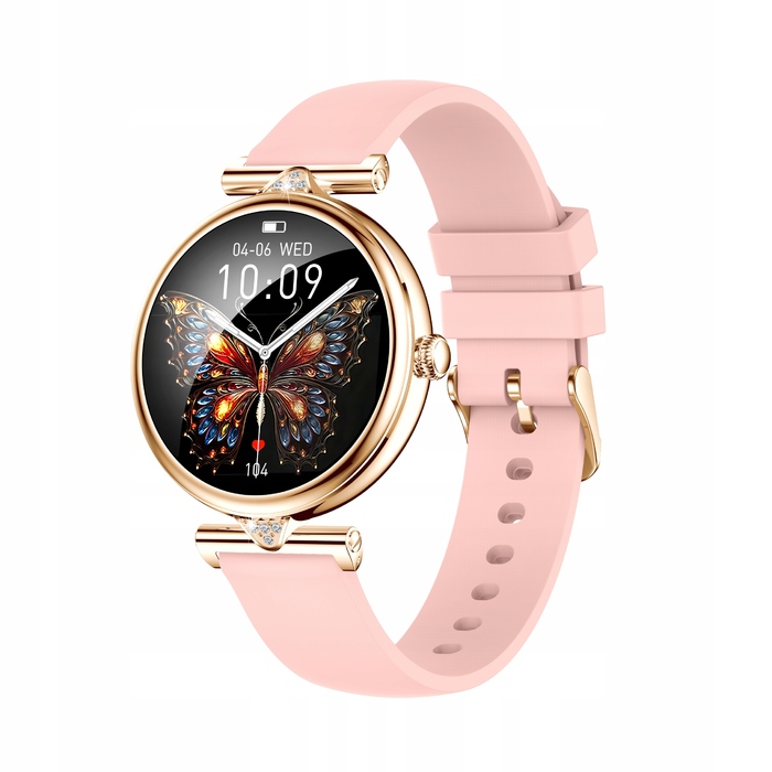 Смарт-годинник Emavo для жінок, AMOLED-дисплей, золотий колір (5 ремінців у комплекті)