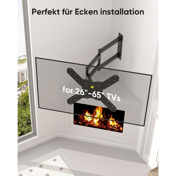 Кронштейн для телевізора FORGING MOUNT поворотний 26-65 дюймів, VESA 400x400, до 35 кг, подовжений