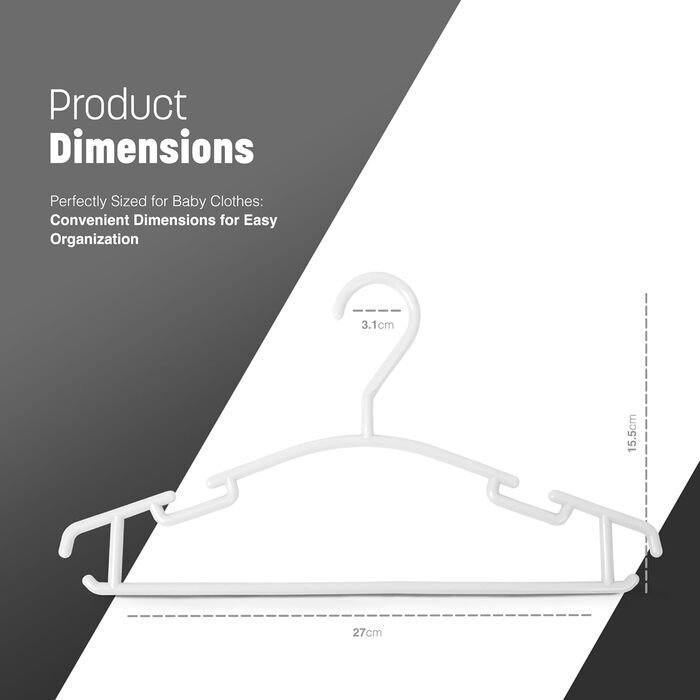 Детские вешалки для одежды Keplin - 36 шт., белые, не скользящие, для детской и младенческой одежды