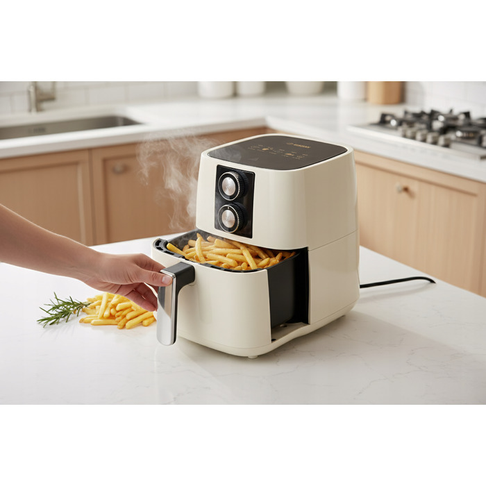 Аерофритюрниця Air Fryer XXL 5.2 л, 1500 Вт — Безмасляна фритюрниця з великою чашею та 5 програмами