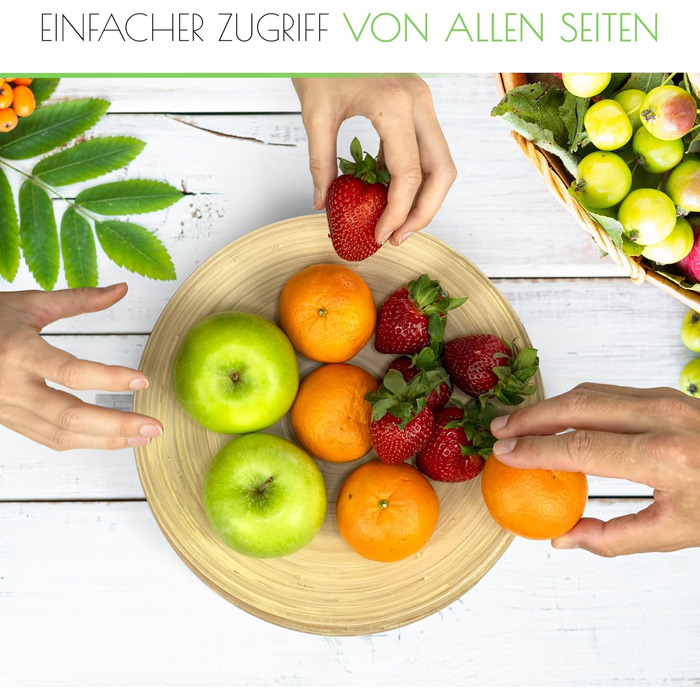 Натуралік: Двоярусна етажерка для фруктів з бамбука - Натуральне зберігання