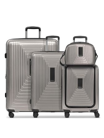 Набір валіз REDOLZ з жорстким корпусом, 4 предмети з косметичкою (Coffee Grey Metallic)