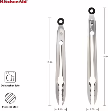 Універсальні кухонні щипці KitchenAid, нержавіюча сталь, 2 шт