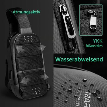 Водонепроникна сумка-слінг Mark Ryden Crossbody проти крадіжок для чоловіків та жінок, сумка через плече для подорожей з відділенням для iPad 9.7
