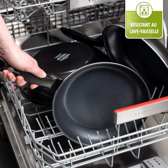 GreenPan Andorra керамічна антипригарна гриль-плита 28 см, PFAS-free, для індукції та духовки, чорна, набір сковорідок 24 см і 28 см