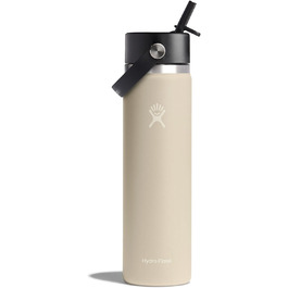 Hydro Flask - Water Bottle (32 oz) - Vacuum Insulated Stainless Steel Water Bottle with Flex Straw Lid - Wide Mouth - (Oat, 710 ml)