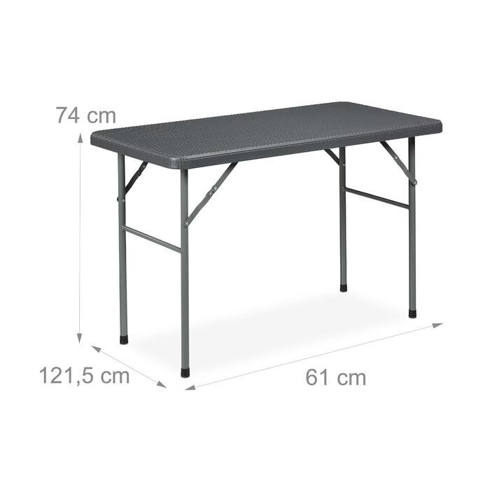 Relaxdays Folding Garden Table with Rattan Look