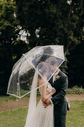 Montagsliebe Transparent Wedding Umbrella - Large 124cm Clear Parasol for Couples