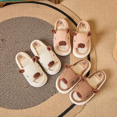 Жіночі тапочки-халат Gaolinci з мультфільмом, літні, лляні, 41/42 EU, бежевий капібара