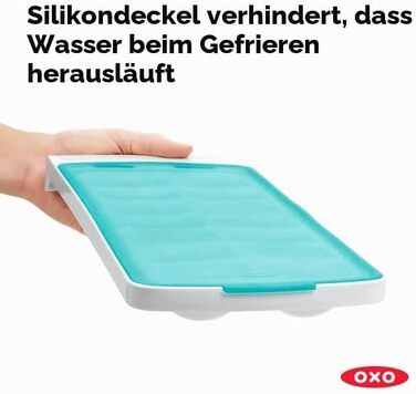 Силіконова форма для льоду OXO Good Grips з кришкою, герметична, для маленьких закруглених кубиків