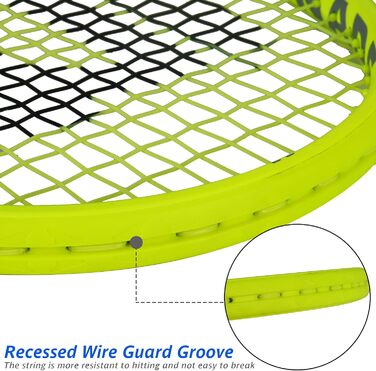 Тенісний racket LUNNADE для дорослих, легкий, з чохлом, для початківців та професіоналів (27 дюймів, жовтий Head)