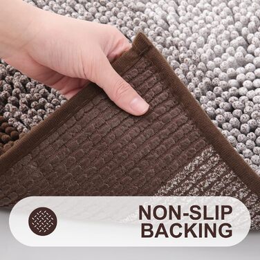 Килимок для ванної кімнати Homaxy з мікрофібри, 40x60 см, коричневий, антиковзаючий, швидковисихаючий