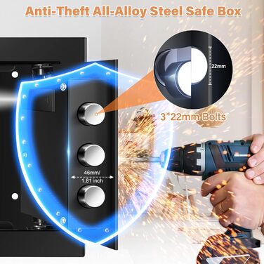 Сейф для дому Safe Tresor 25L вогне- та водостійкий з цифровим кодом, полицею та сигналізацією для цінностей, документів, ліків