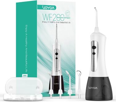 Електрична іригатор VOYOR для очищення зубів, водяний флосер для видалення бактерій та догляду за яснами, IPX7, WF200 (Сірий)