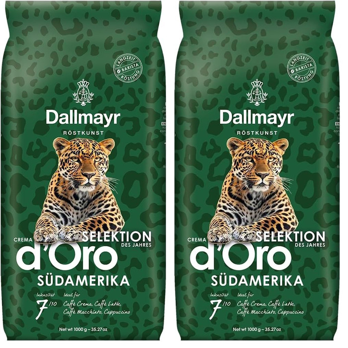 Кава в зернах Dallmayr Crema D'Oro Selektion des Jahres, середній обсмал, 1 кг (набір 2 шт)