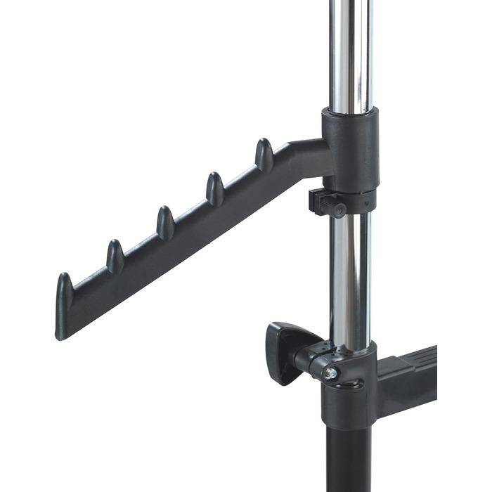 WENKO Clothes Rack Folding, Clothes Storage with Adjustable Clothes Rail and Wheels, Plastic/Metal, 88 x 100-168 x 11-49 cm, Chrome/Grey (169 x 43 x 89.5 cm)