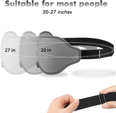 Маска для сну для чоловіків та жінок, 3D-контурна, блокує світло, з регульованим ремінцем, дихаюча та м'яка, для сну, йоги, подорожей (Сіра)