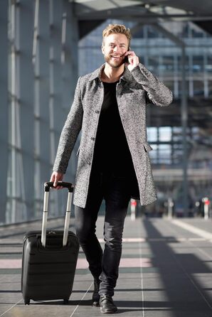 Aerolite XL Large Lightweight ABS Hard Shell 4-Wheel Trolley Suitcase Travel Suitcase Hard Shell Suitcase Rolling Suitcase Luggage, 79cm, (Black, 55cm Carry-on)