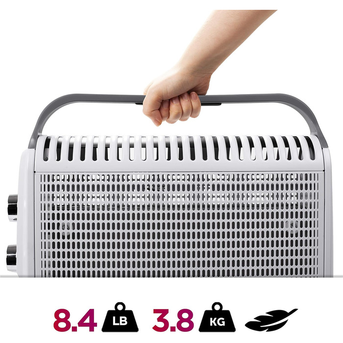 Електричний конвектор Duronic HV180: 2000W, компактний, з ручкою, 2 режими нагріву