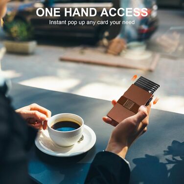 Чоловічий гаманець TOYFID з відділом для AirTag, 12 слотів для карток, відділенням для грошей, RFID захистом, коричневий, алюміній