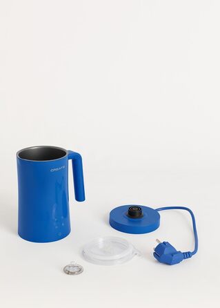Електричний спінювач молока CREATE MilkFrother, блакитний: сенсорний дисплей, 4 програми, 350 мл, гарячий/холодний, 400W