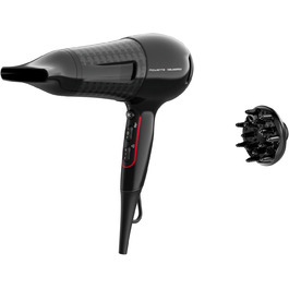 Фен Rowenta x Karl Lagerfeld Studio Dry CV581L: Ефективність та стиль, 6 режимів, Thermo Control, чорний/червоний