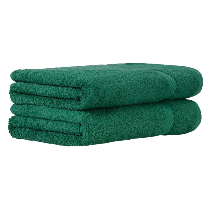 Набір махрових рушників 100% бавовна Oeko-TEX, 70x140 см, 600 г/м², поглинаючі та м'які з петлею для підвішування, зелені, 2 шт.