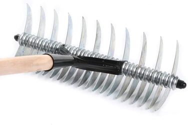 Hand Cultivator/Scarifier 40cm Cultivator Lawn Aerator Soil Aerator Rake with Handle 145cm