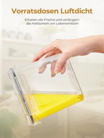 Набір контейнерів для зберігання FOHERE 16 шт. (2л, 1.45л, 0.8л) з кришкою, BPA-free, для кухні, з етикетками