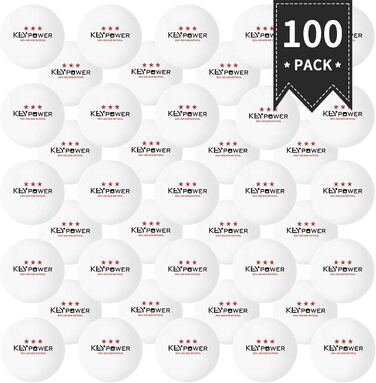 100PCS 3-Star Table Tennis Balls - Professional ABS Resin Ping Pong Balls for Training, Clubs, Adults & Kids