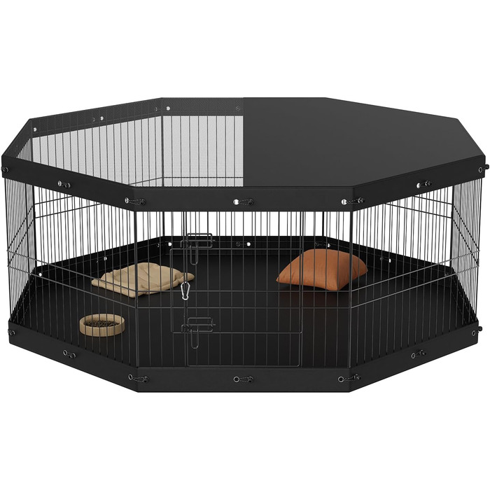 VEVOR 8-Panel Foldable Dog Playpen - 61cm High, Waterproof Oxford Fabric with Mat & Cover