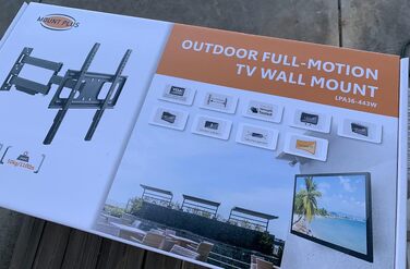 Настінний кронштейн для телевізора Mount Plus MP-LPA36-443W для зовнішнього використання, поворотний та нахильний, погодостійкий, для ТВ від 32 до 70 дюймів