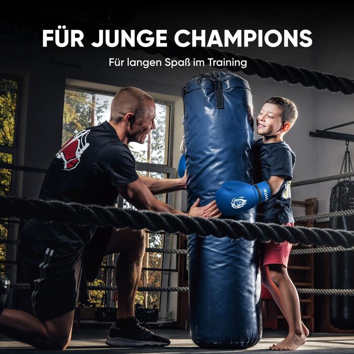 Боксерські рукавички для дітей FIGHTR® 04 oz, блакитні | для боксу, MMA, муай-тай, кікбоксингу | з сумкою