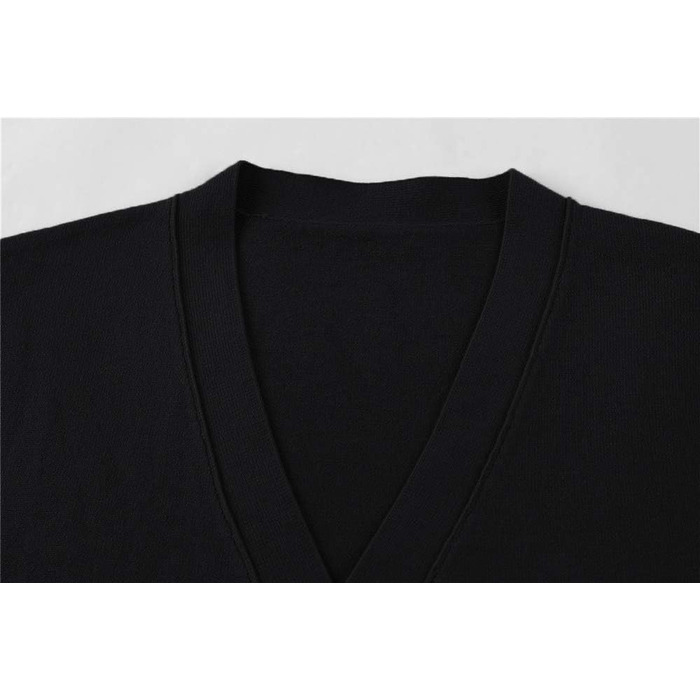 Чоловічий кардиган Runcati без коміра, в'язаний, легкий, перехідний (чорний, XXL)