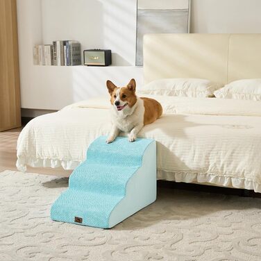 Сходинки для собак маленьких порід, 2/3 сходинки, 30 см, для дому, неслизькі, для котів та собак, сірі/блакитні