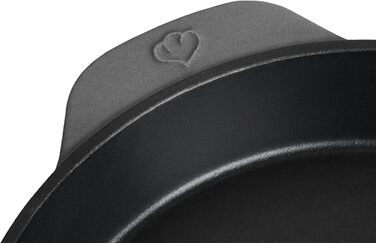 Чавунна гриль-сковорода Springlane 26 см Емальована - для стейків, підходить для всіх плит (індукція), сіра