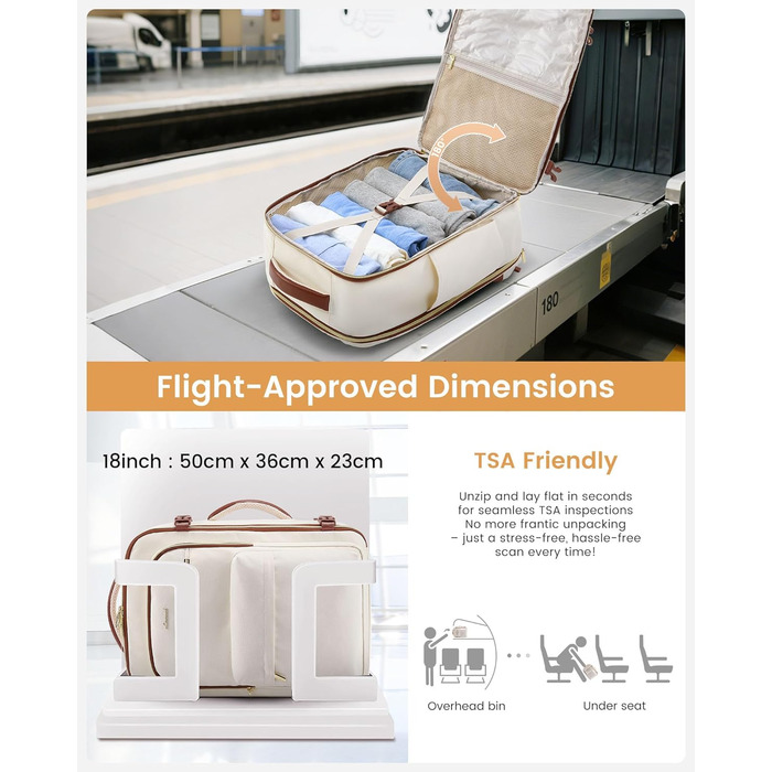 Чорний дорожній рюкзак OVEVOOK для ручної поклажі літака, 40 л, для ноутбука 17,3