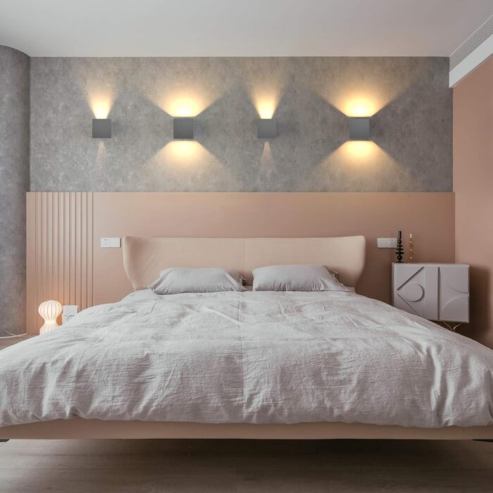 LED-стінні світильники Klighten 2 шт. 12W, регульований світловий промінь, тепле світло 3000K, IP65, для дому та саду, антрацит