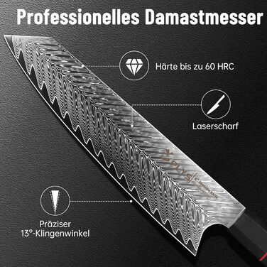 Ніж кухонний японський Kiritsuke Damast Plys, 20 см, сталь VG10, 67 шарів, рукоять G10, подарункова коробка